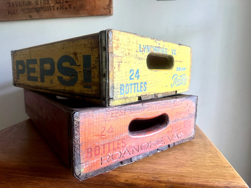 Vtg wooden bottle pepsi - vtg,