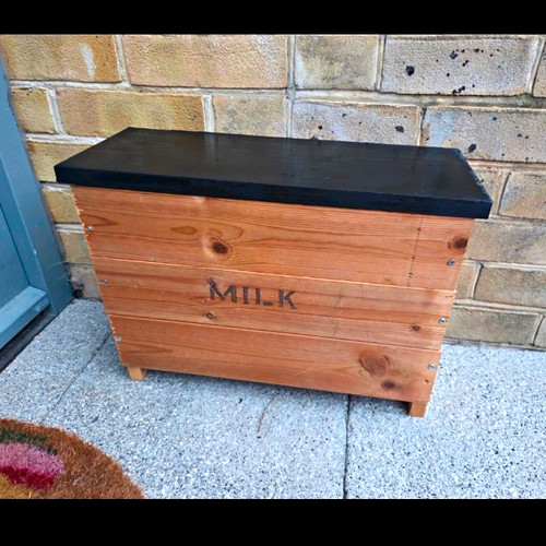 Milk wooden storage chest - wooden,
