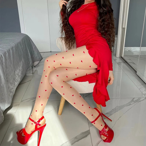 Sexy heart polka dot pantyhose - polka,