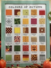 Emma Congdon Shades Of Autumn Colour Swatch Sampler Cross Stitch Chart