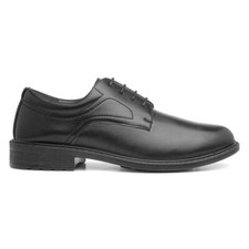Beckett Mens Shoes Black Adults Lace Up School Formal Work Gripped SIZE