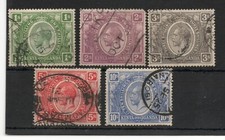 Kenya & Uganda 1922 KGV 1/- to 10s Values - Used