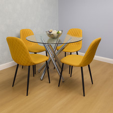 Round Clear Glass Dining Table