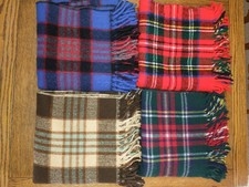 VTG Wool Throw Blankets Tartan