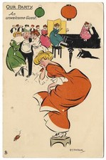 Our Party An Unwelcome Guest by Hilda Cowham postmark 1907 - Tuck Humorous mouse