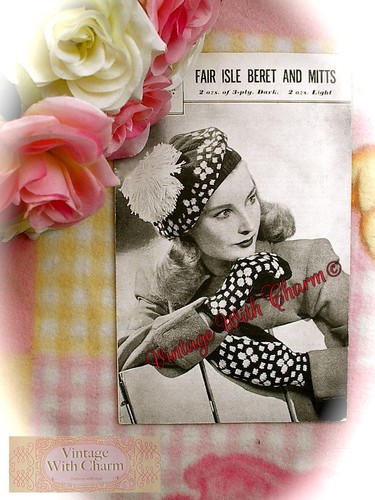 Vintage 1940s knitting pattern - vintage,