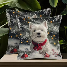 Super Soft Westie Cushion Cover X 2  (45cm x 45CM) 🎄🎁🎅