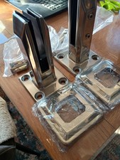 OUUTMEE 2 Swimming Pool Fence Glass Clamp, 304 Stainless Steel 160 mm 2 pack