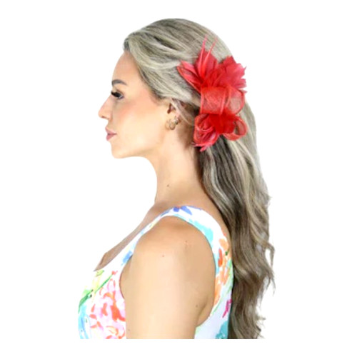 Small flower feather hair hat - small,
