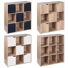 9 Cube Oak Wooden Bookcase
