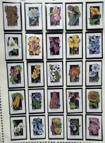 Vintage wildflowers stamp - us,