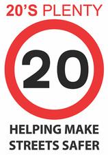 20's Plenty Road Safety Sign