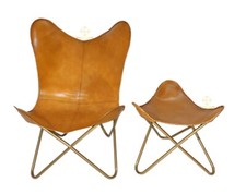 Premium Tan Leather Butterfly