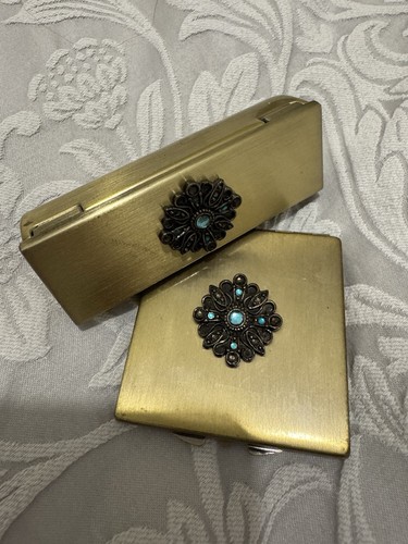 Vintage gold tone vanity - tone, set