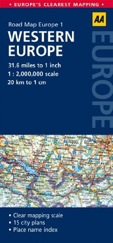 Road map western europe aa - road,
