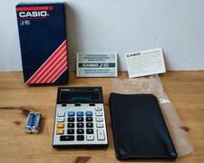 Boxed Casio J-10 Electronic Calculator + Case - Vintage - Working - Prop/Decor