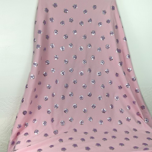 Pink floral sequined