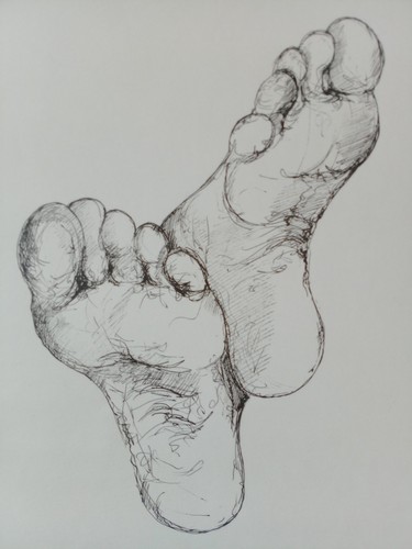 Black ink male - male, foot