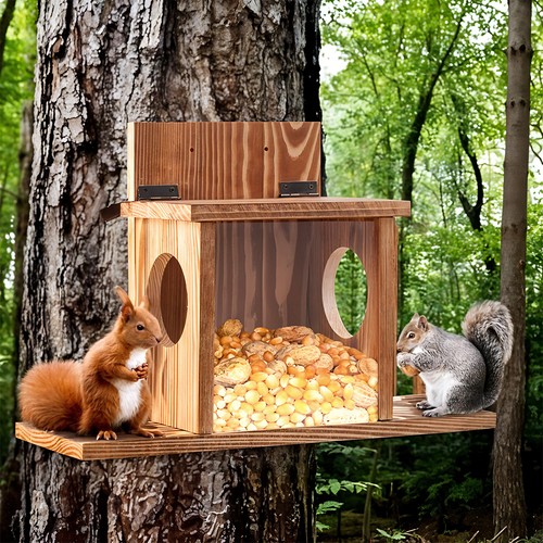 Squirrel feeder wooden - feeder,
