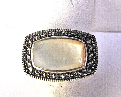 Ring moonstone marcasite - moonstone,