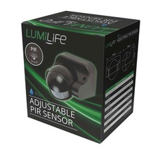 LumiLife Adjustable 180 Degree Black PIR Sensor S5909