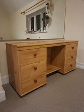 Alstons Pine Effect Dressing Table/Desk and Bedside Table Set