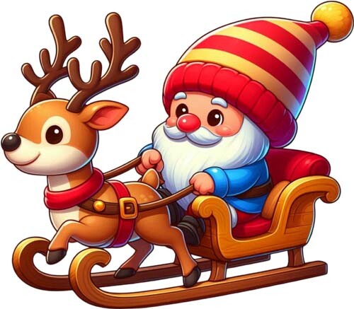 Christmas santa gnome reindeer - christmas,