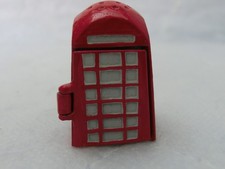British PHONE BOX THIMBLE Telephone Booth English PEWTER Door Opens VINTAGE