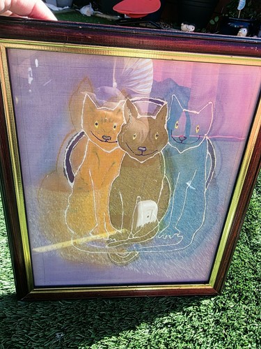 Cat fabric artwork picture - cat,