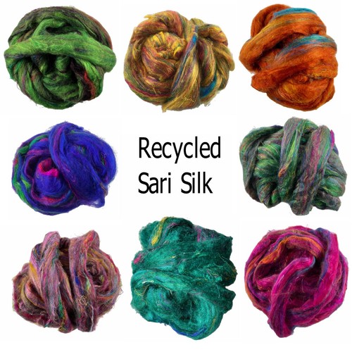 Recycled sari silk needle wet - sari, silk,
