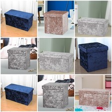 Crushed velvet ottoman bench - crushed,