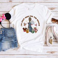 Disney Ratatouille Remy here for the snacks printed Crewneck T-shirt #0081