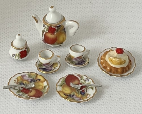 Dolls house reutter tea set - house,