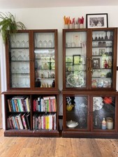 Antique English Glazed Pharmacy Cabinets - set of 2 RARE FIND salvaged