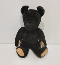 Vintage Black Bear, Pedigree?  No label. Stiffened Felt Nose Jointed Plush 17.5"