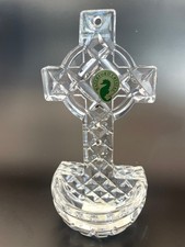 Waterford Crystal Holy Water Font Catholic Celtic Cross Stoup Ireland - Unused