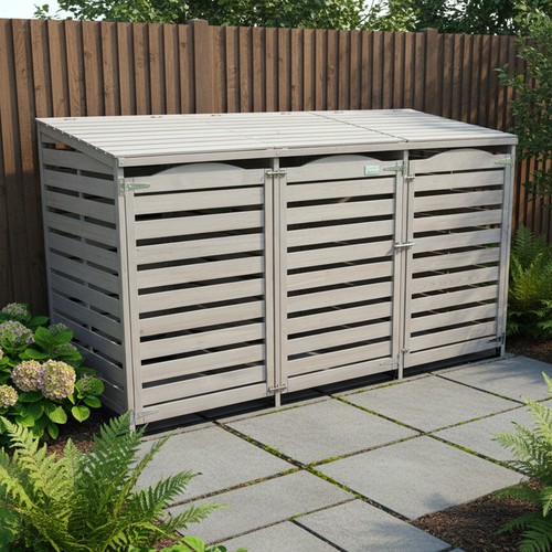 Wheelie bin storage triple - wheelie,