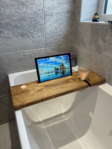 Wooden bath caddy - wooden,