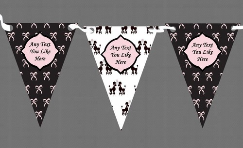 Poodle black pink personalised - black,