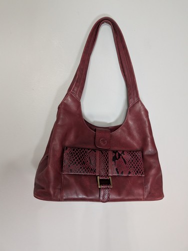 Burgundy real leather shoulder - burgundy,