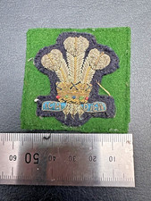 WW2 ROYAL WELCH REGIMENT OFFICERS  cloth cap patch embroidered example unused