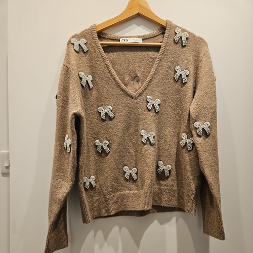 Zara sweater bow - size, l