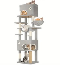 Large 203cm Cat Tree Tall Tower Multi Level Activity Centre Indoor  Furniture