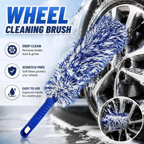 Car wheel cleaning brush - wheel, plush