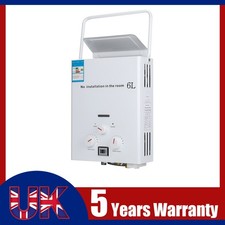 Tankless Portable Gas Water Heater LPG Propane 6L Boiler Camping w/ LPG Propane