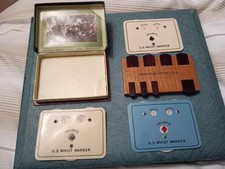 3 CELLULOID U.S. WHIST MARKERS