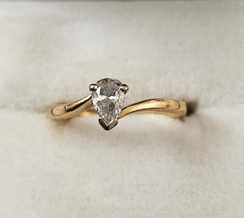 18ct diamond solitaire - diamond, pear