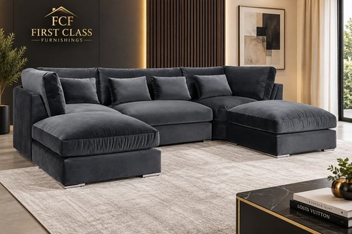 Shape highback plush velvet - u,