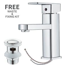 Bathroom Sink Taps with Pop-up Waste Chrome Mono Basin Mixer Taps Single Lever