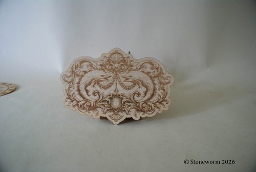 Baroque dolphins veneer inlay - dolphins,